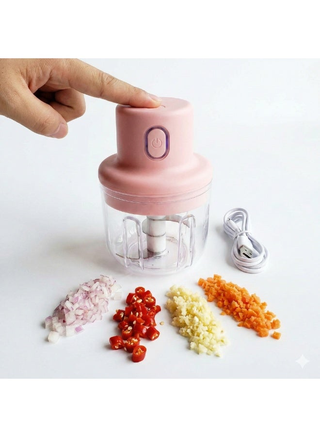 Wireless Electric Food Chopper 250ml for Garlic Onion and Vegetable Chopping with USB Rechargeable Powerful Motor for Daily Use - Image 2